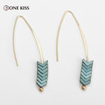 Vintage Natural Rock Stud Earrings Spear Gold Triangle Arrow Long Hook Earrings for Women Fashion Jewelry Punk Brincos 2019