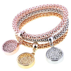 Owl Heart Rhinestone Bracelets (3 Piece)