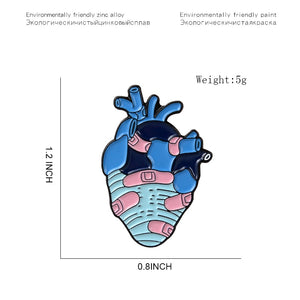 19style Anatomical Heart Enamel Pins Medical Anatomy Brooch Heart Neurology Pins for Doctor and Nurse Lapel Pin Bags Badge Gifts