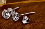 Crystal Zircon Real 925 Sterling Silver Earrings Channel  Cubic Zirconia Silver Stud Earrings for Women Sterling Silver Jewelry