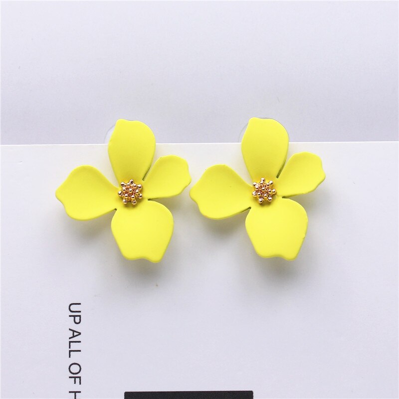 New design sweet jewelry spray paint effect stud earrings with flower earrings Statement earring for Girls gift for woman