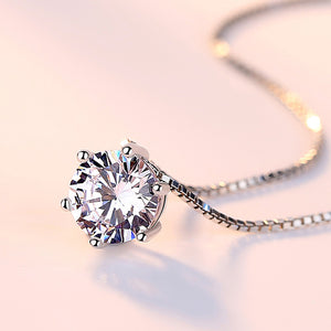 Exquisite rhinestone chain single zircon 925 pure silver necklace female fashion accessories silver jewelry