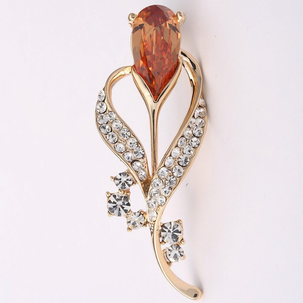 Austria Crystal Gold Brooches