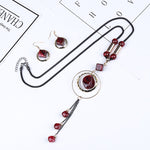 Crazy Feng Luxury AcrylicWedding Jewelry Sets For Women Red Blue Long Round Tassel Pendant Necklace Drop Earrings Sets Gift