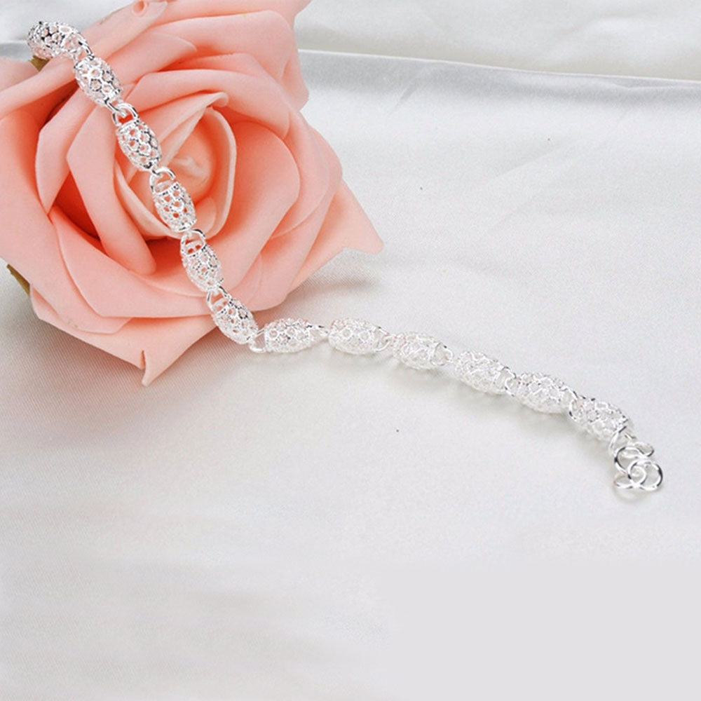 Beautiful Elegant Silver Bracelet Chain Bracelet Bangle For Women Lady Fashion Jewelry