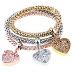 Owl Heart Rhinestone Bracelets (3 Piece)