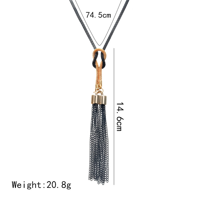 2019 New Arrival Female Pendant Necklace Tassel Long Winter Sweater Chain Necklace Women Necklaces Wholesale Sales