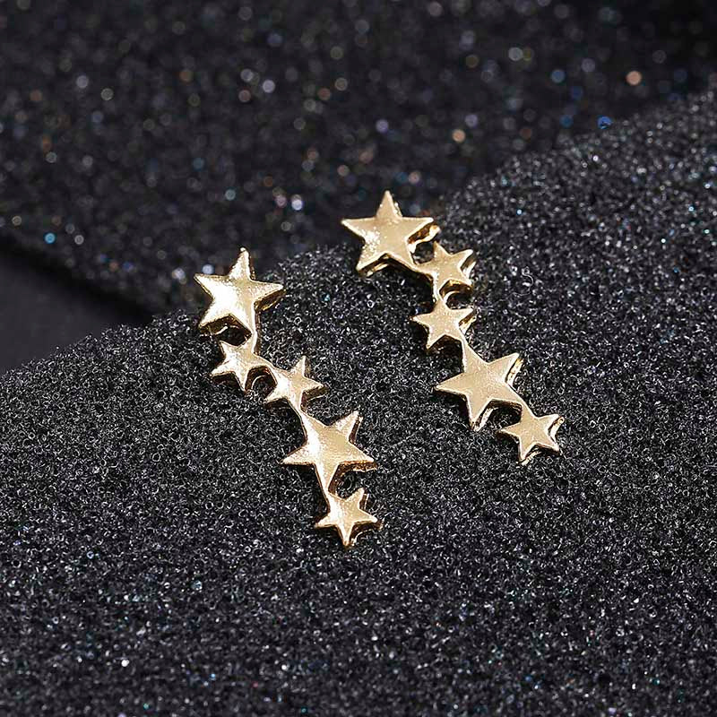 Moon Star Ear Climber Tiny Star Moon Stud Earrings For Women Everyday Teen Mothersday Celestial Birthday Gift Jewelry Earrring