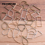 PULCHRITUDE 10pcs/lot Six Color Geometric Figure Charm Hollow Glue Blank Pendant Tray Bezel Charms DIY Handmade Bezel Mold