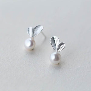 Bud Leaf Pearl Jewelry Set