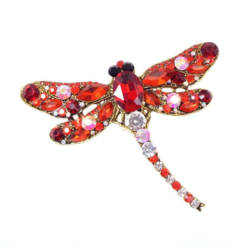 Dragonfly Crystal Brooch