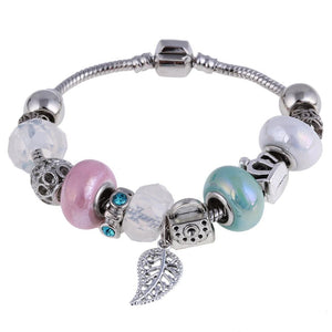 Pink Crystal Charm Bracelet