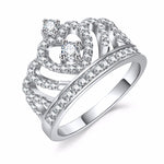 Silver Crystal Heart Ring