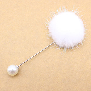 Fluffy Pearl Pin Brooches