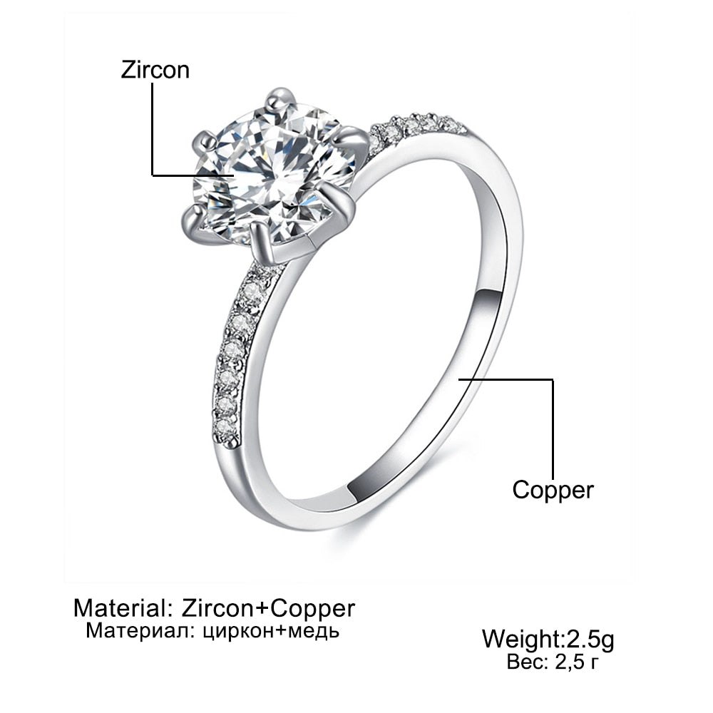 Cubic Zircon Engagement Ring