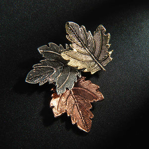 1Pc Maple Leaf Brooch Metal Vintage Women Girl CharmingExquisite Collar Lapel Pin Fashion Jewelry Party Garment Accessories