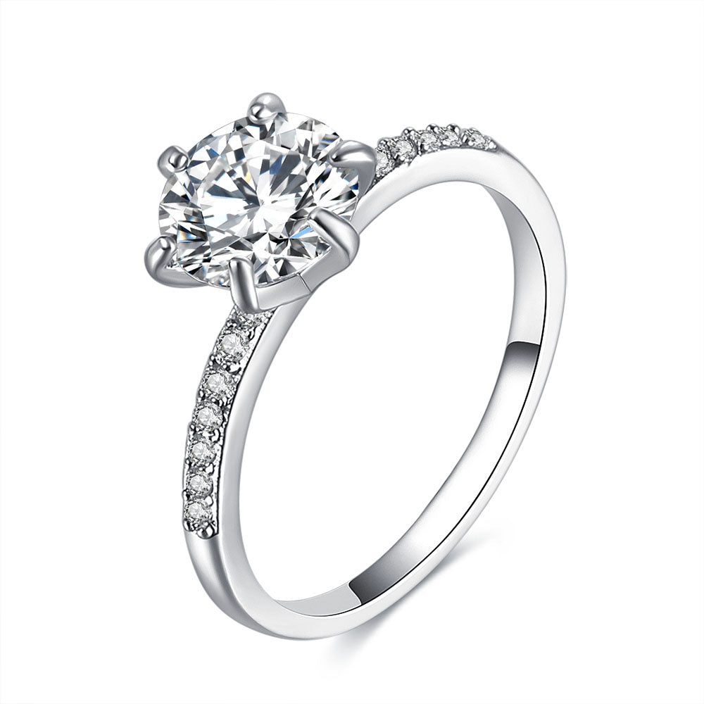 Cubic Zircon Engagement Ring