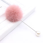 Fluffy Pearl Pin Brooches