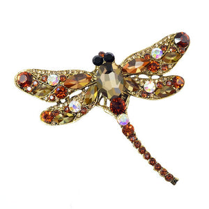 Dragonfly Crystal Brooch