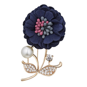 Fabric Flower Brooch