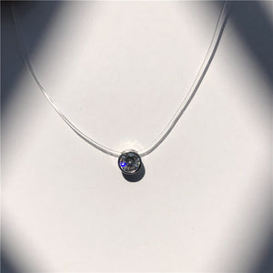 Choker Fish Line Crystal Necklace